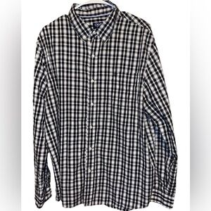 Chaps Black and White Plaid Men's Shirt